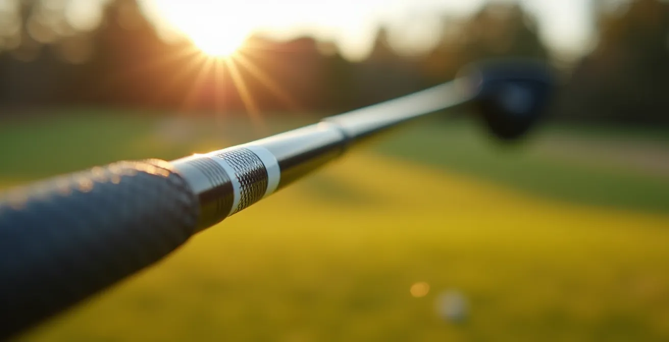 Close-up of lightweight training club creating motion blur during high-speed swing